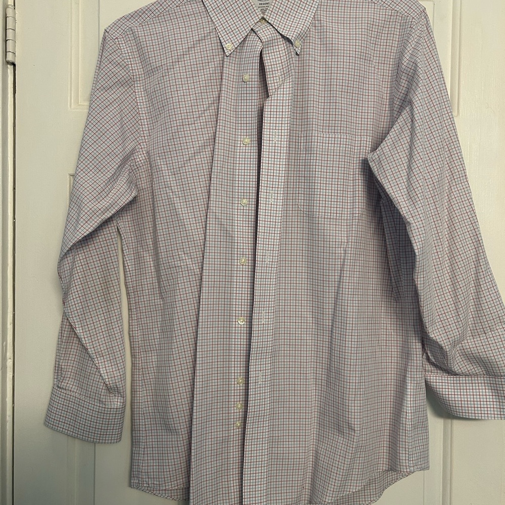 Brooks Brothers Blue and White Checkered Dress Shirt